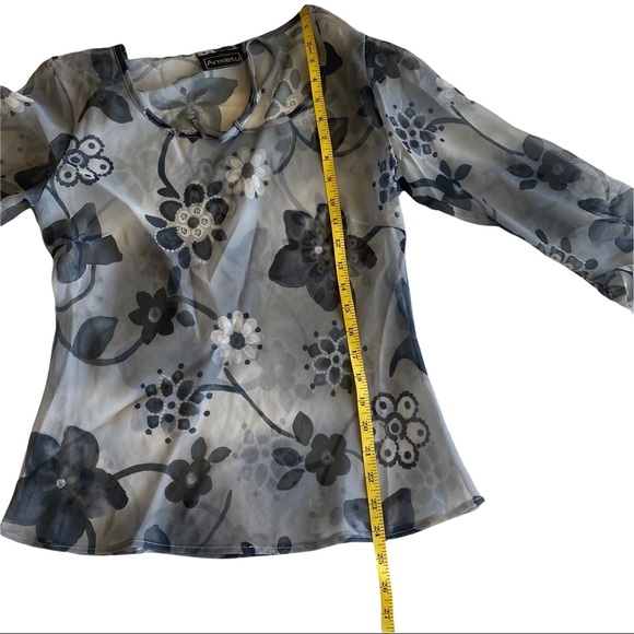 Anxiety Vintage 90s Sheer Flowy Boho Long Sleeve Blouse Top - Picture 10 of 12